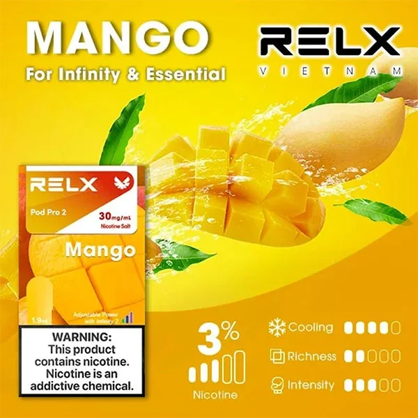 Relx 6代煙彈 醇厚芒果|1.9Ml*3Pod|3%濃度 Relx 6代煙彈 醇厚芒果|1.9ml*3Pod|3%濃度